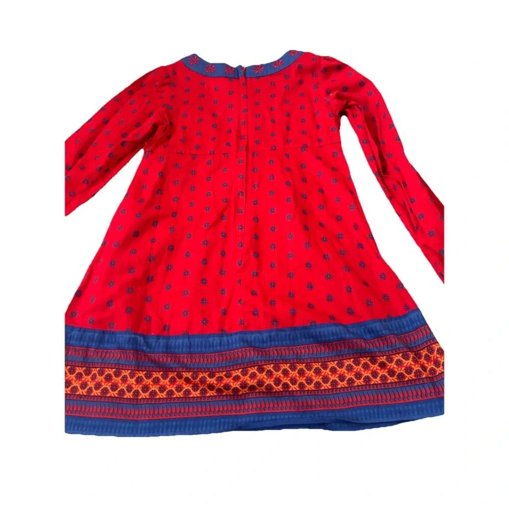 American‎ Girl Dress Size 10 Graphic Print Tie Front Zipper Back